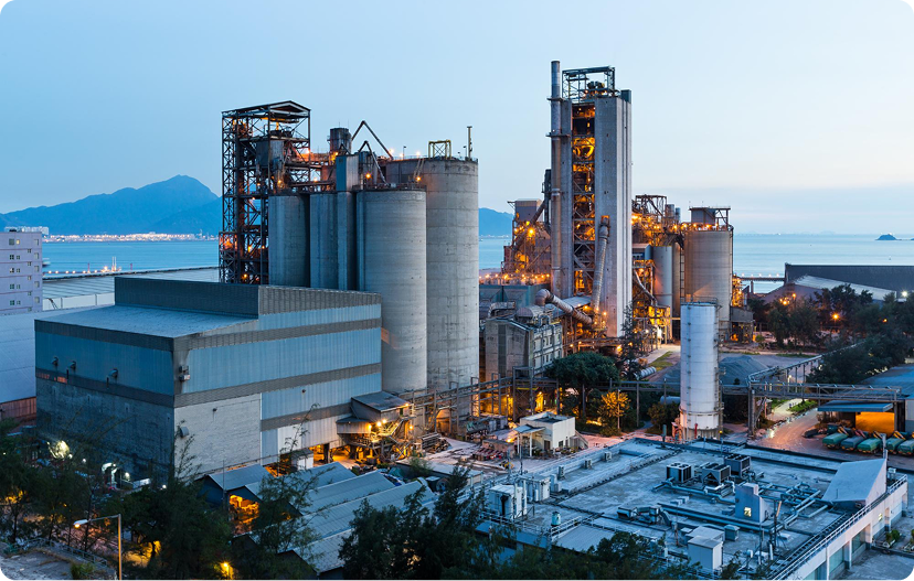 Industrial facility at dusk